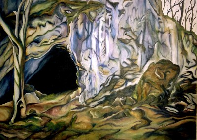 martinemoniemounie Grotte des fées d'Arcy 2016 acrylique sur toile de lin 60x81