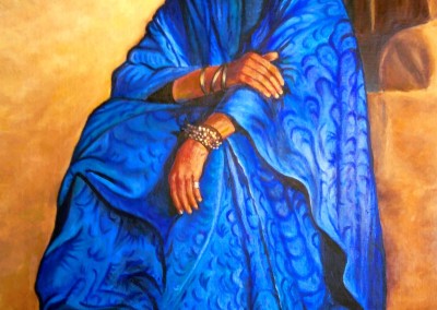 Martine Monié Mounié_acrylique sur toile de lin_P25 81x60_L'homme bleu du désert_2024 blog